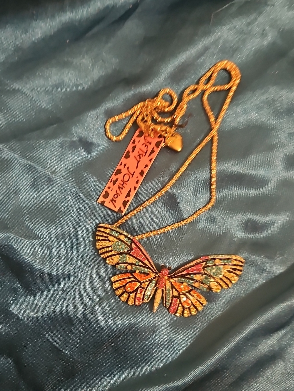 Betsey Johnson Gold-tone Multicolor Butterfly Necklace